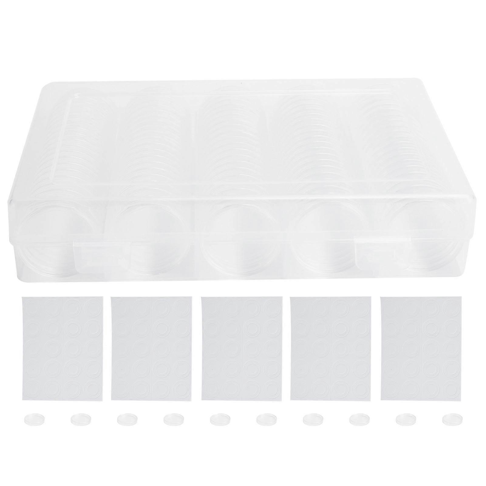 100pcs Transparent Coin Storage Box 17/20/25/27/30mm Round Coin Capsules Containers Protector