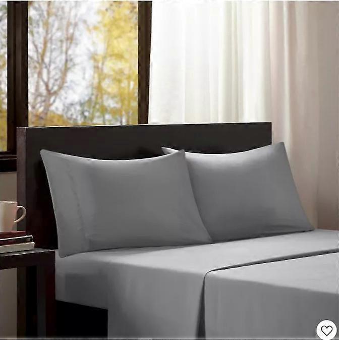 Queen Size Sheet Set   - Extra Soft - Deep Pockets Wrinkle Free - Comfy  Dark Grey Bed Sheets 4 PC