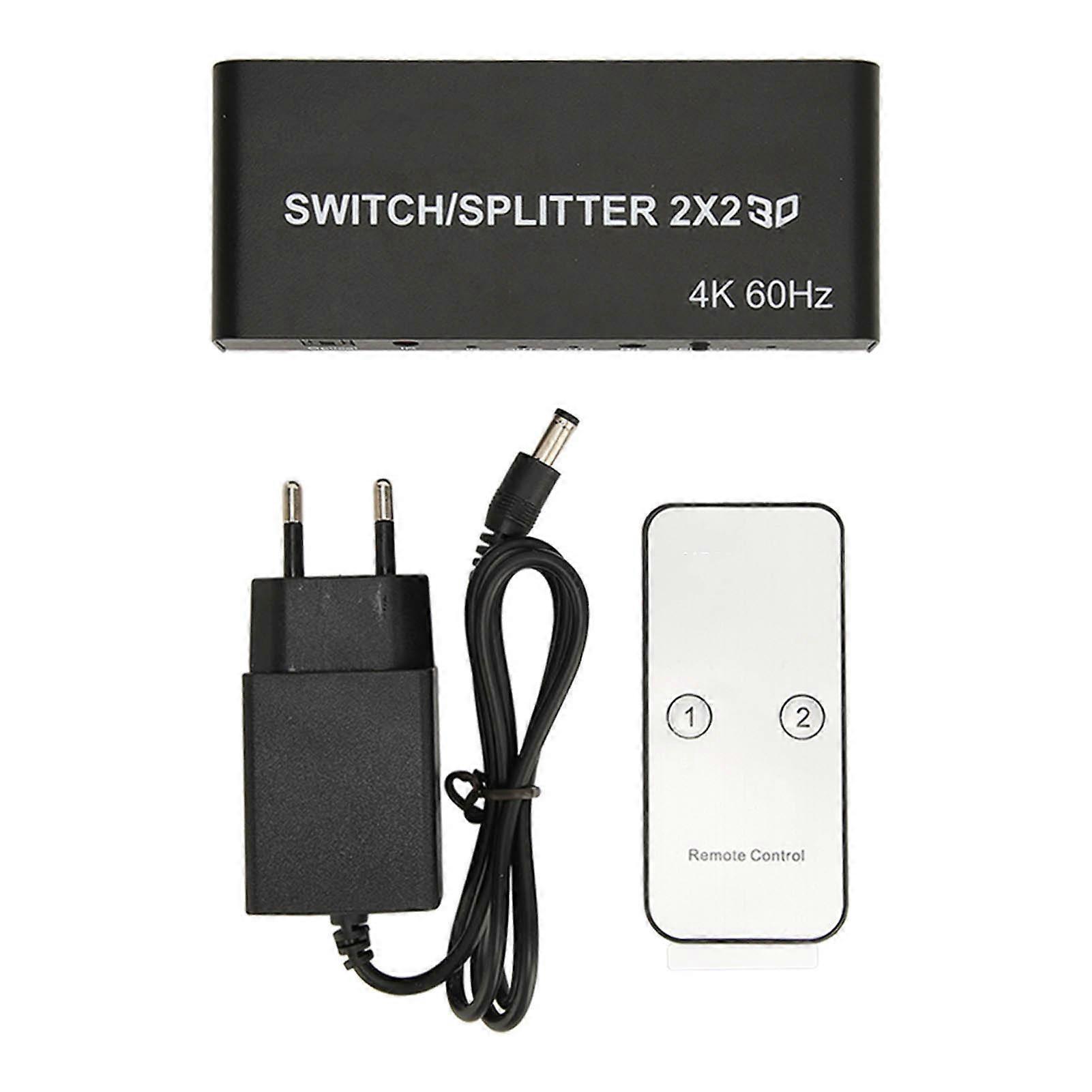 Hd Multimedia Interface Switcher 2 In 2 Out 4k Hd Multimedia Interface Splitter For Pc Projector Tv 100240v Eu Plug