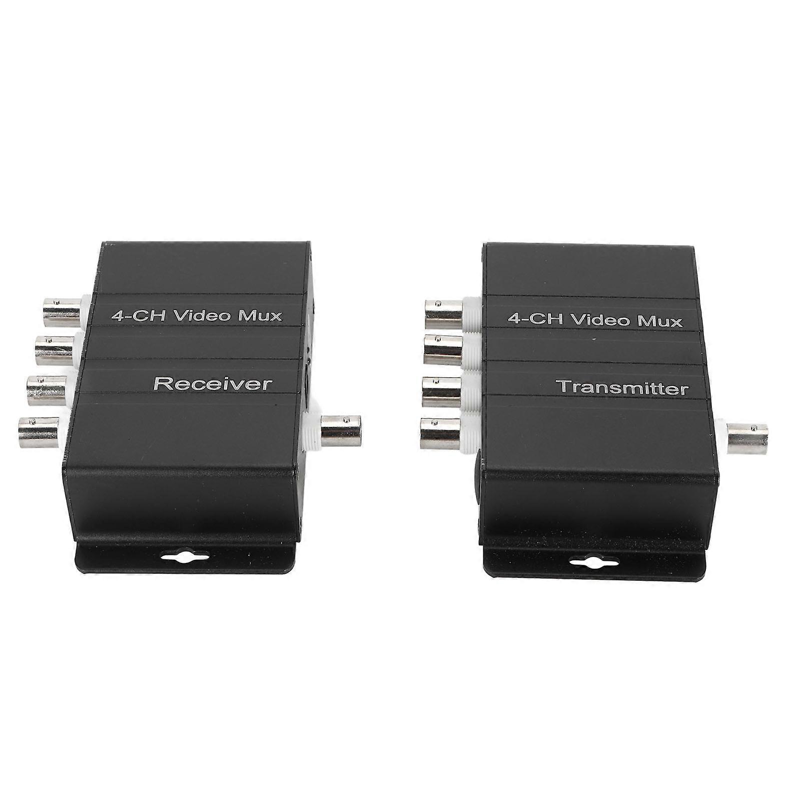 4 Channel Video Multiplexer Interference Resistant 4 HD Video to Coaxial Cable Multiplexer Transmitter and Receiver 400M