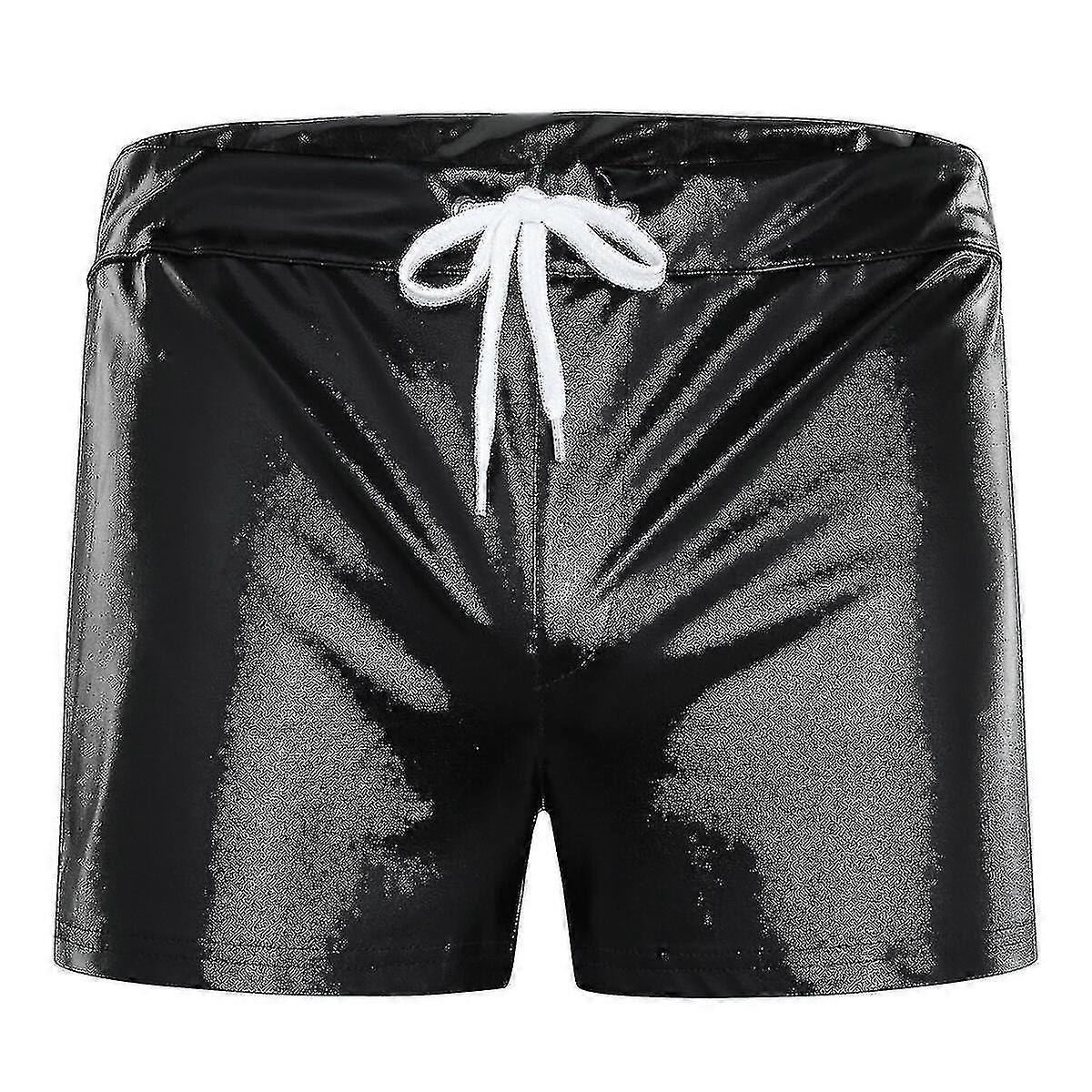 Mens Shiny Leather Shorts