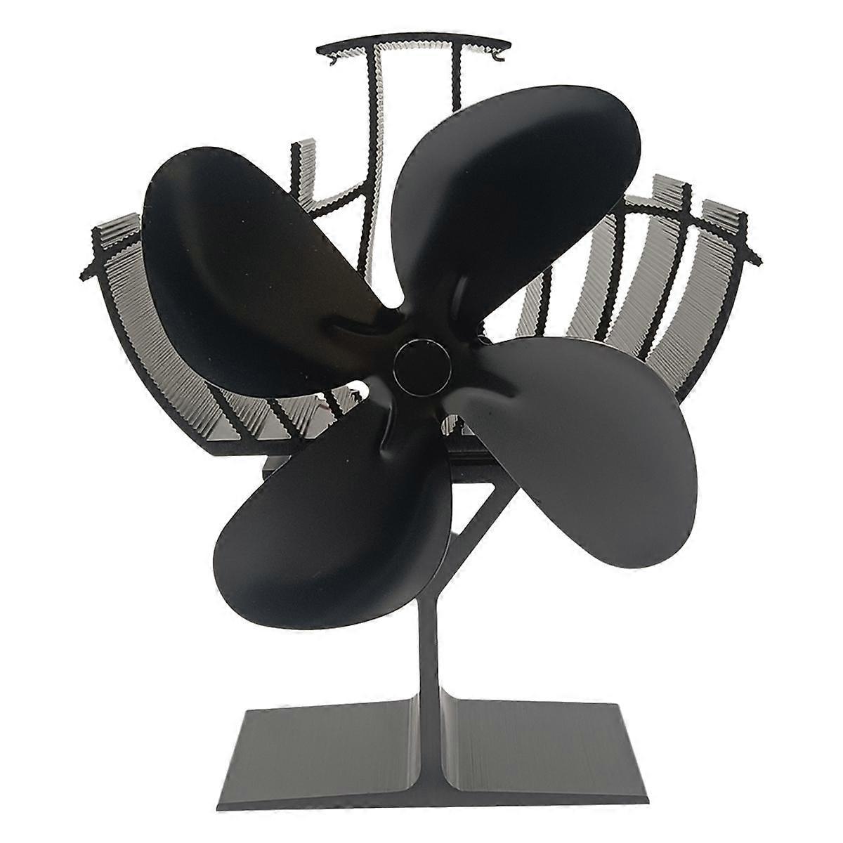 Wood Stove Fan Heat Powered 4-Blade Fireplace Fan for Wood/Fireplace/Log Burner Efficiently Circula