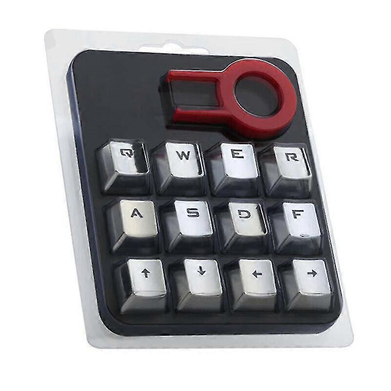 gaming keycap cherry mechanical keyboard backlit 12pcs/set keycaps silver