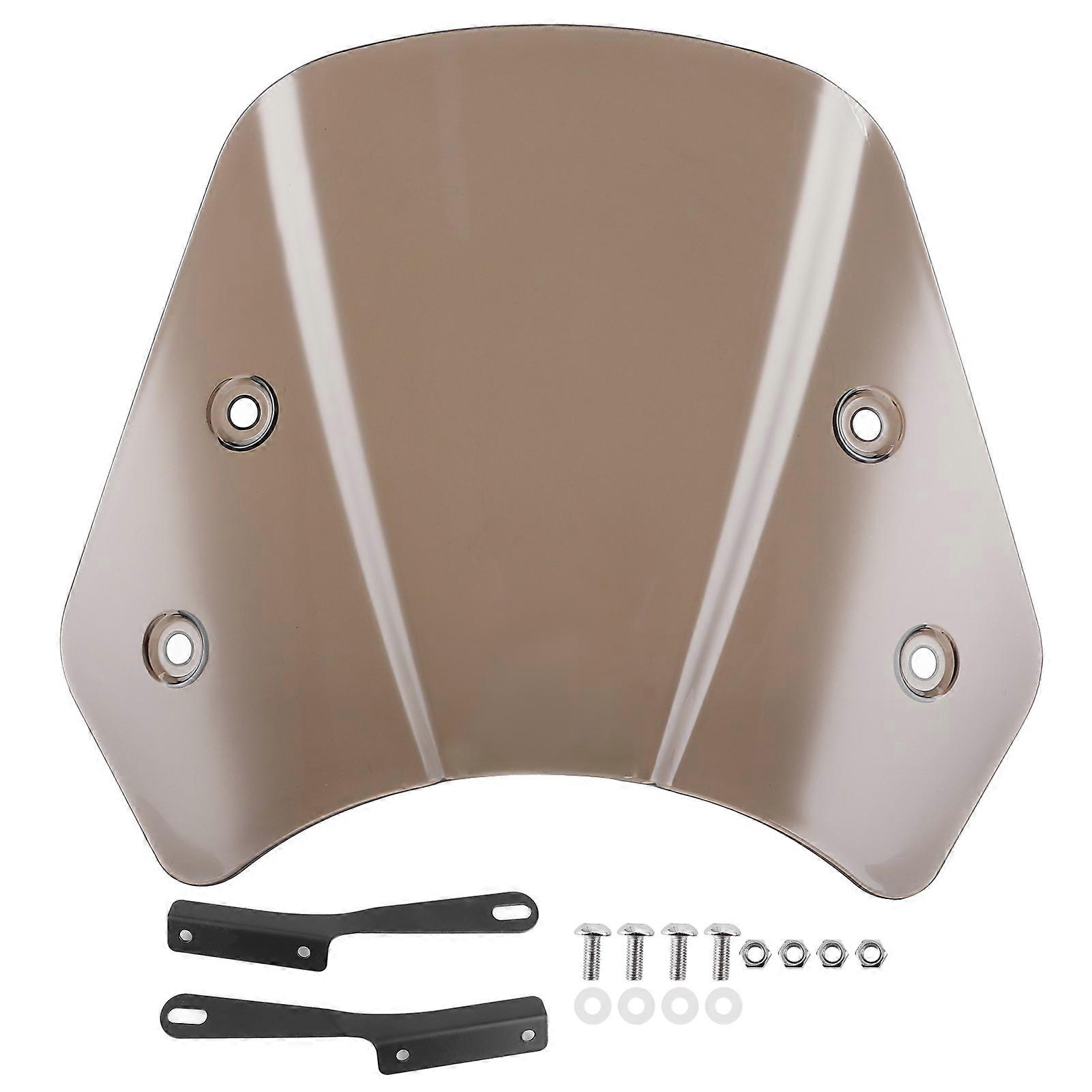 Universal Motorcycle Windshield Wind Deflector Screen W/Mounting Bracket for 5?7inTawny YEMAA