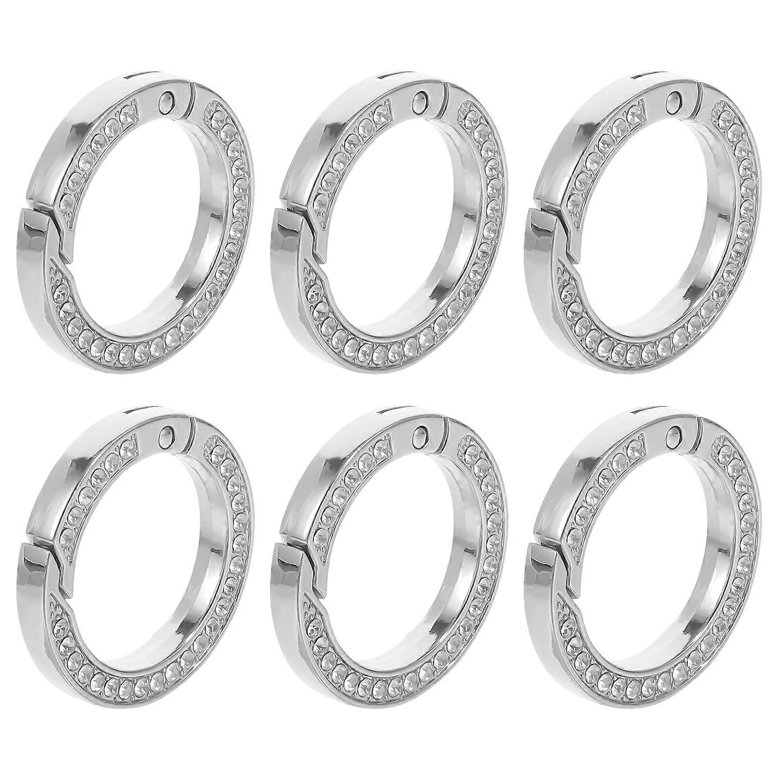 6pcs Portable Key Rings Metal Key Rings Round Key Rings Round Handicraft Key Rings for Key Chains