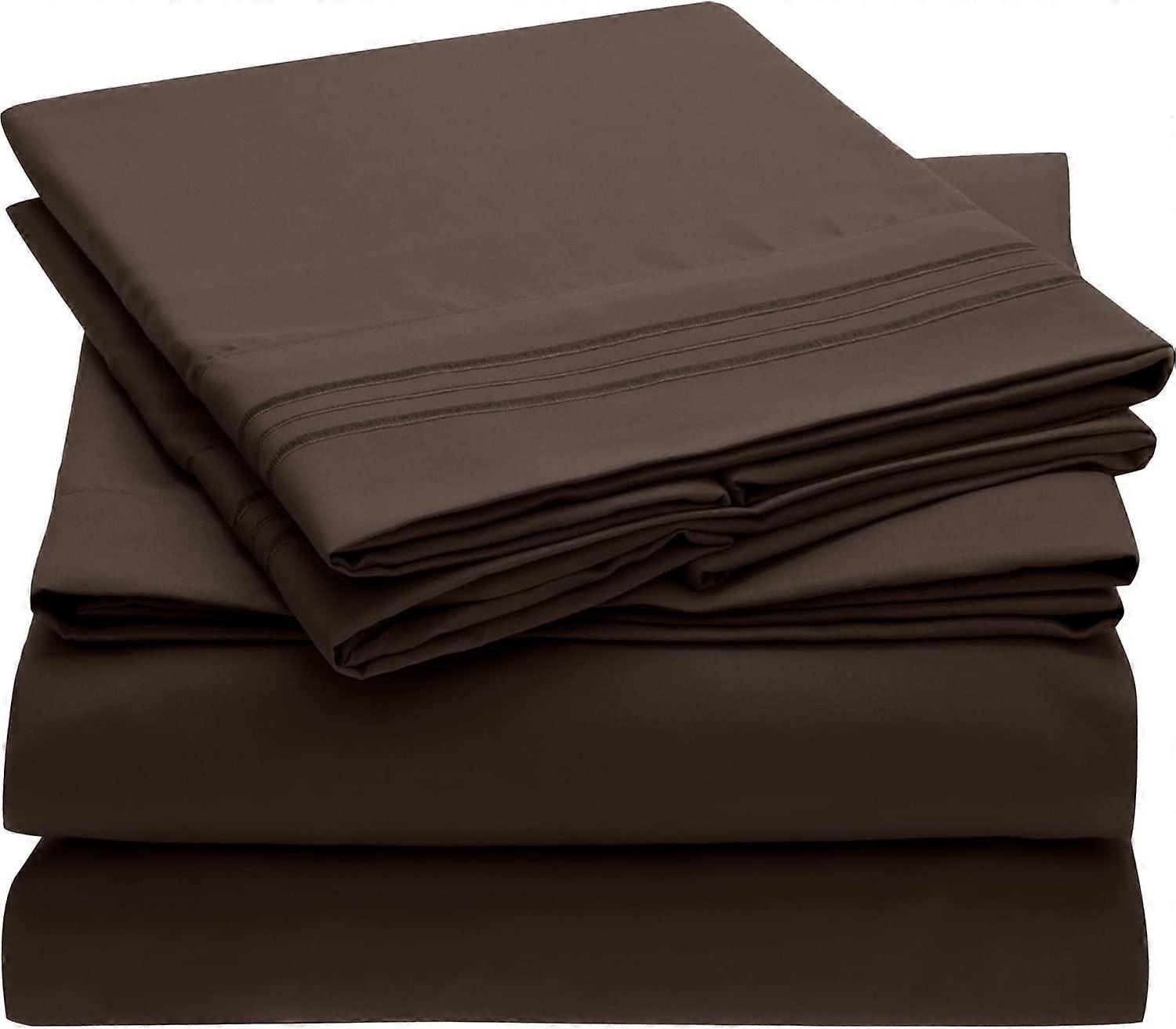 Super Soft Sheet 16" Mattress - Wrinkle Resistant Fade Resistant - 4 Pack (brown)