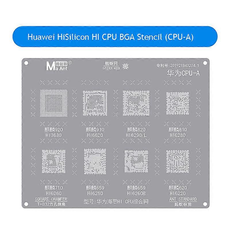 MaAnt CPU BGA Reballing Stencil Kit για Qualcomm HiSilicon MTK ανδροειδών μητρική πλακέτα τηλέφωνο CPU IC φύτευση κασσίτερου χάλυβα πρότυπο πλέγματος χάλυβα