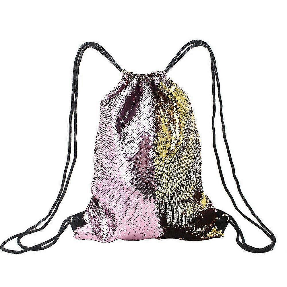 Gym Drawstring Bags For Kids Mermaid Sequin Design