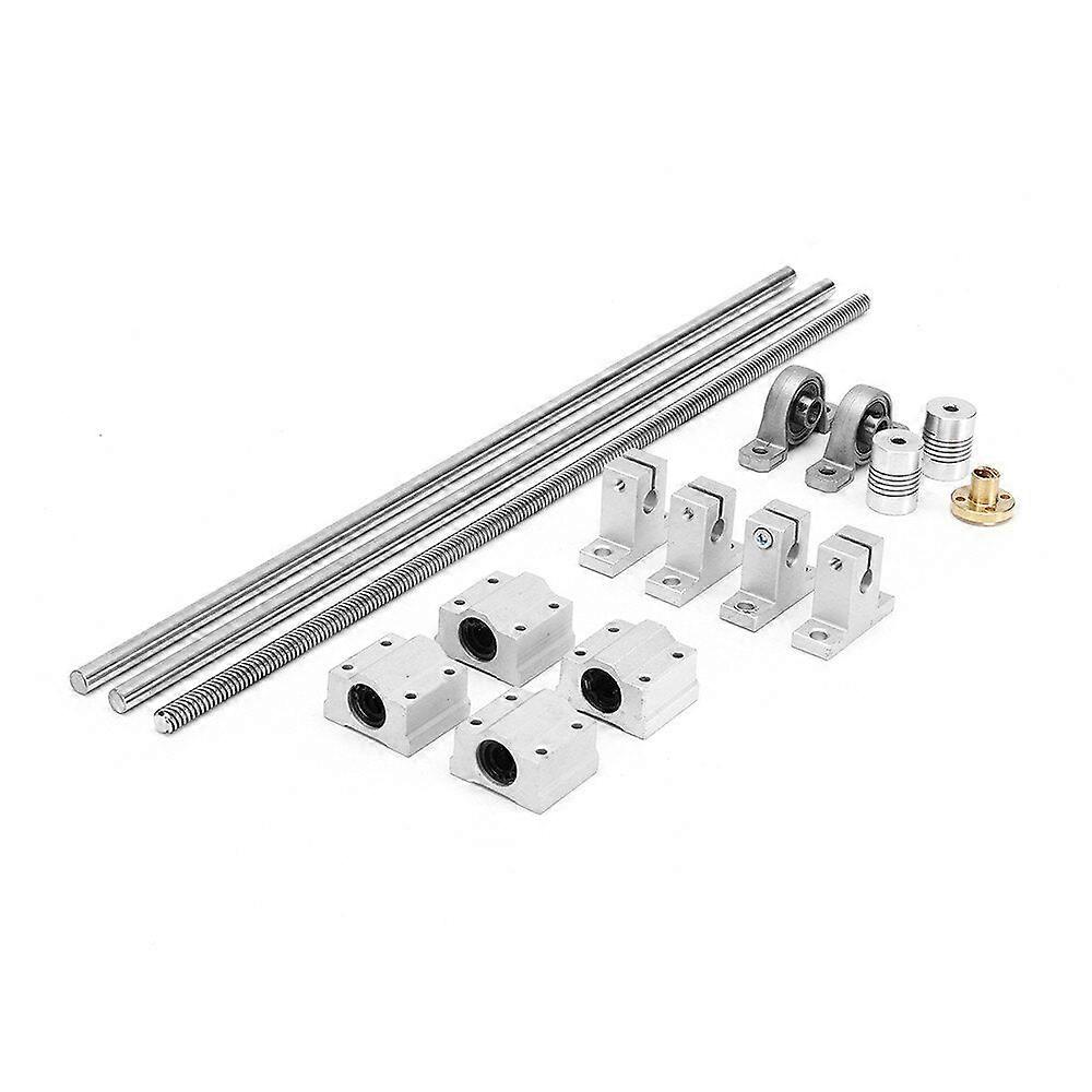 15Pcs 600mm Optical Axis Guide Bearing Housings Linear Rail Shaft Support Set