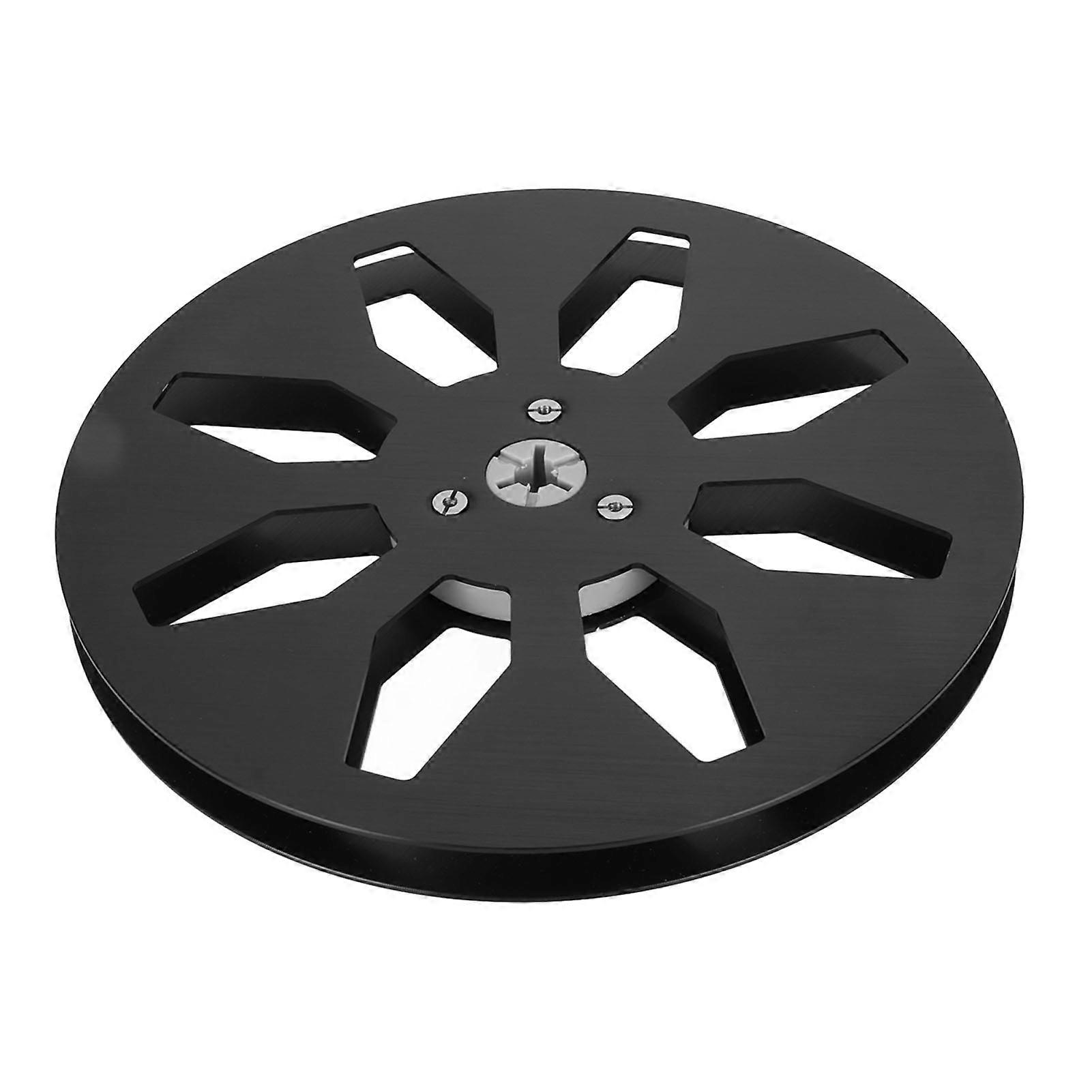 1/4 7 Inch Empty Tape Reel 8 Hole Aluminum Alloy Universal Opening Machine Part Open Reel Takeup Reel Black NO.8870