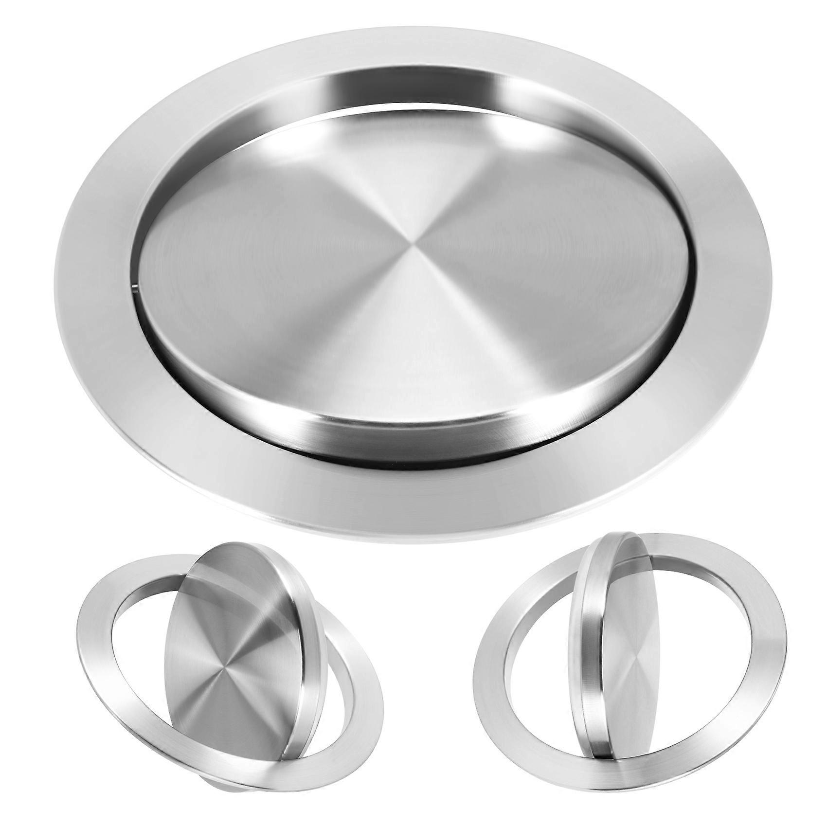 Stainless Steel Garbage Flap Lid Trash Bin Cover Flush Built-in Balance Swing Flap Garbage Lid for