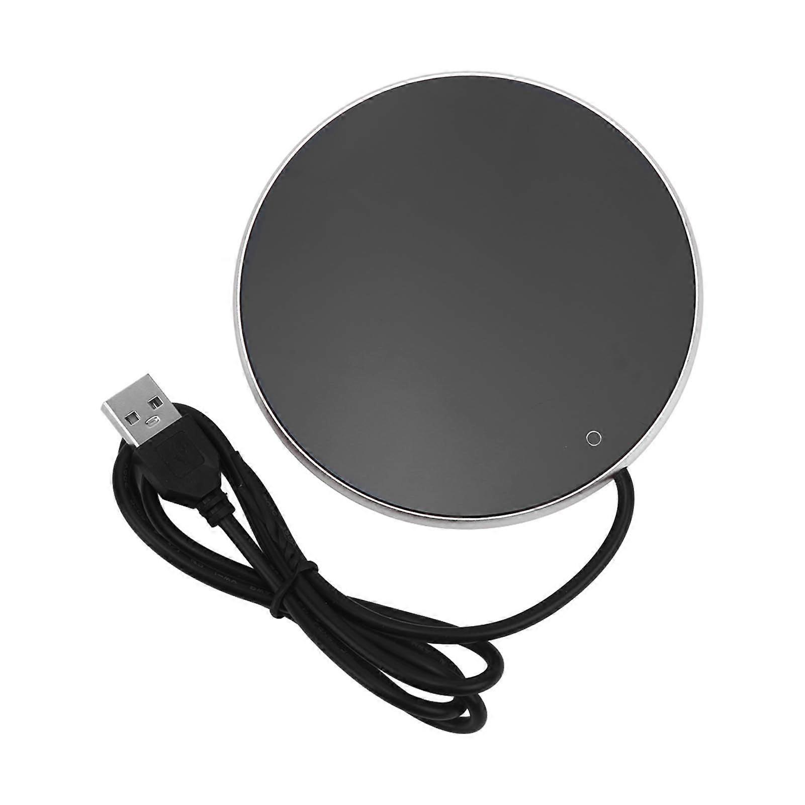 Coffee Mug Warmer 55C Constant Temperature 3 Levels Small Light Smart USB Candle Warmer for Home Office Travelling Silver