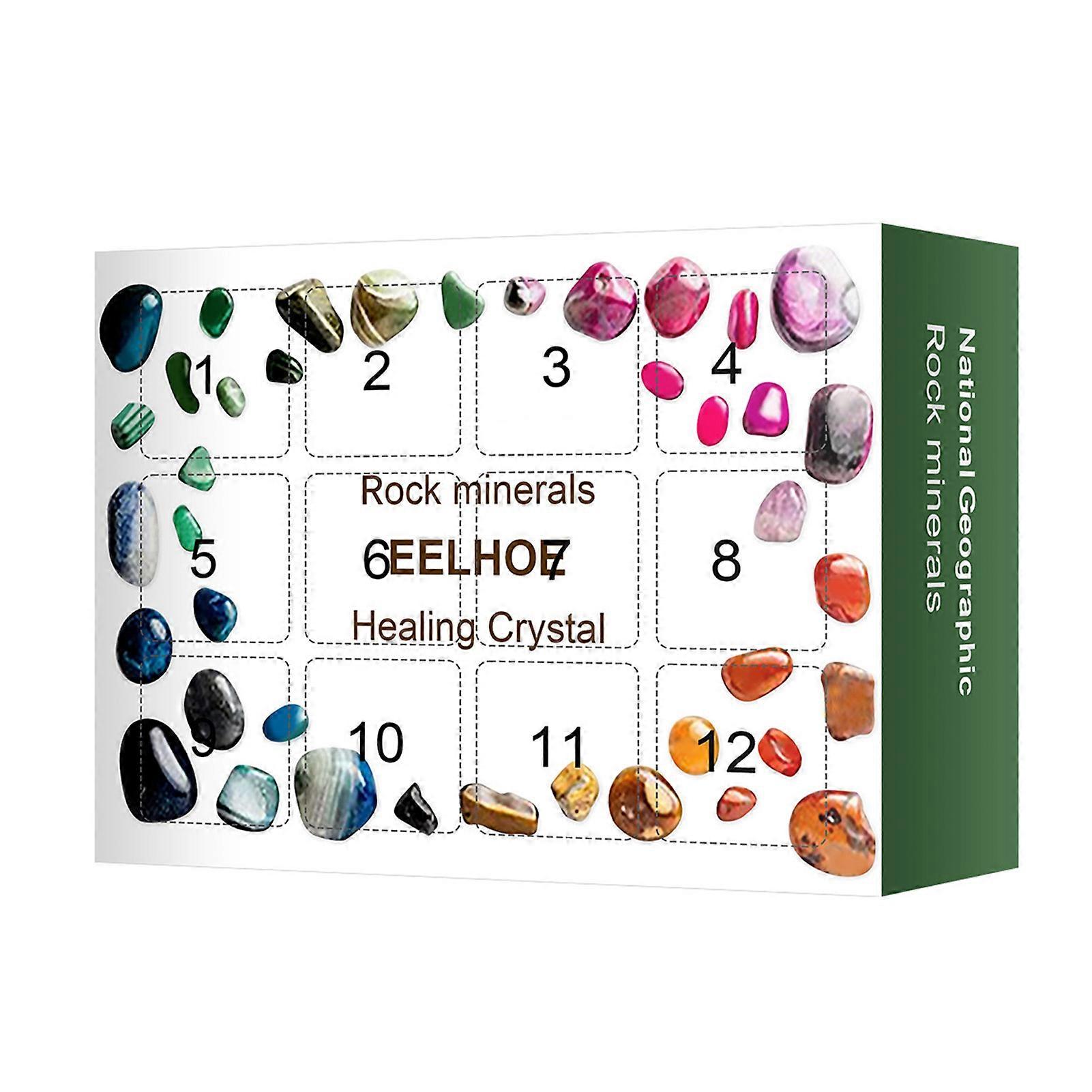 12 Days Minerals Advent Calendar Box Natural Stone Pack Rock Samples