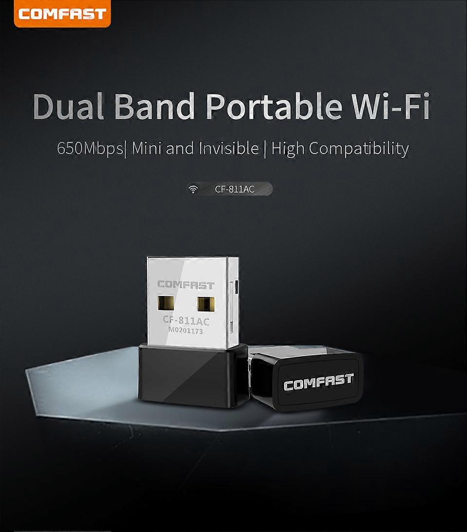 20pcs 650Mbps USB WiFi Adapter Wireless Ethernet Network Card 5Gh Dual Band 802.11ac Wifi Dongle wifi Receiver For windows MacOS