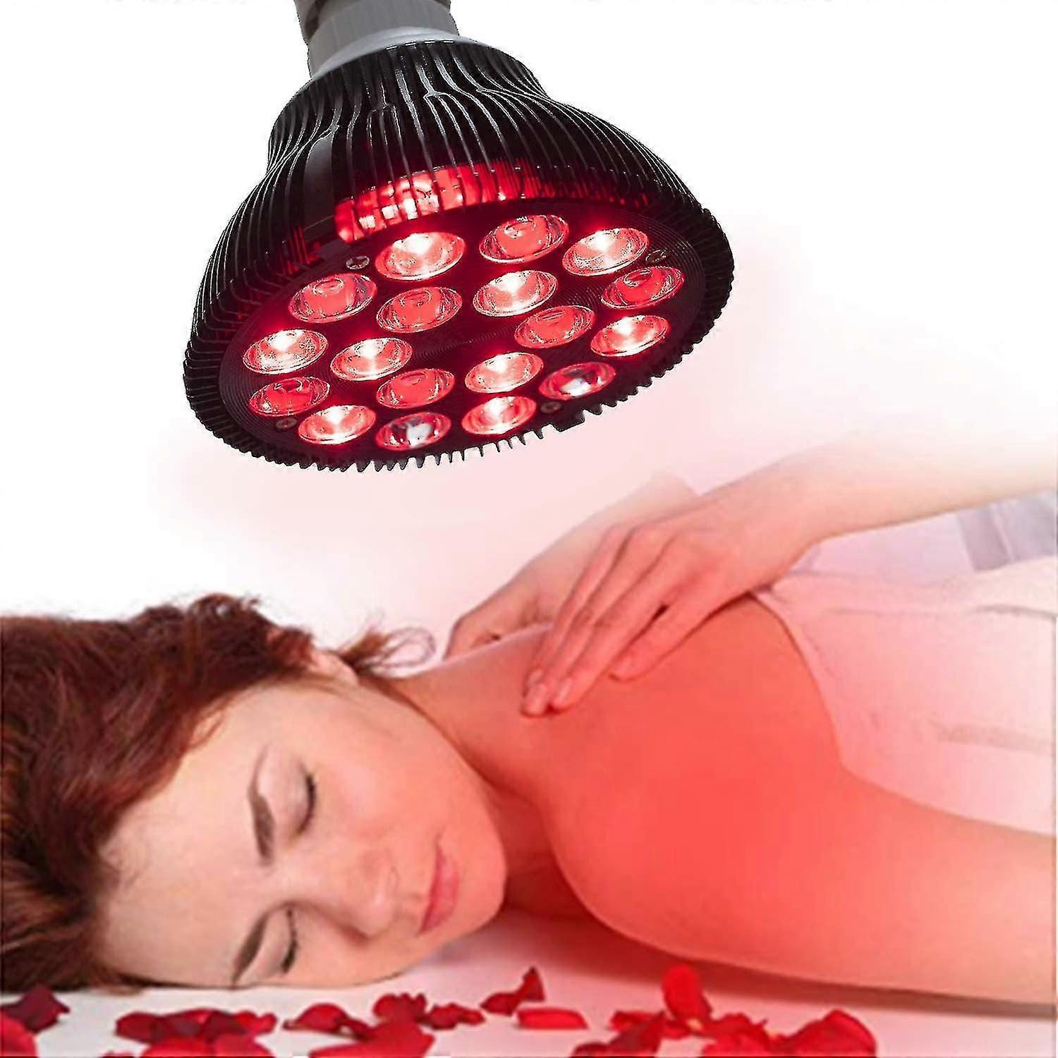 Ampoule LED Thérapie Par La Lumière Rouge 54W - 660nm + 850nm Infrarouge - Lampe E27 Pour Soin De La Peau