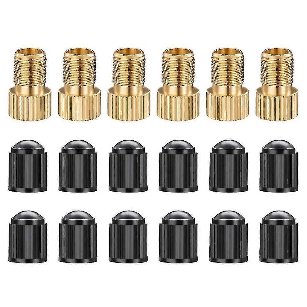 6pcs Presta Valve Adaptors, Convert Presta To Schrader Adapter For Bike, Inflate Tire Using Standar