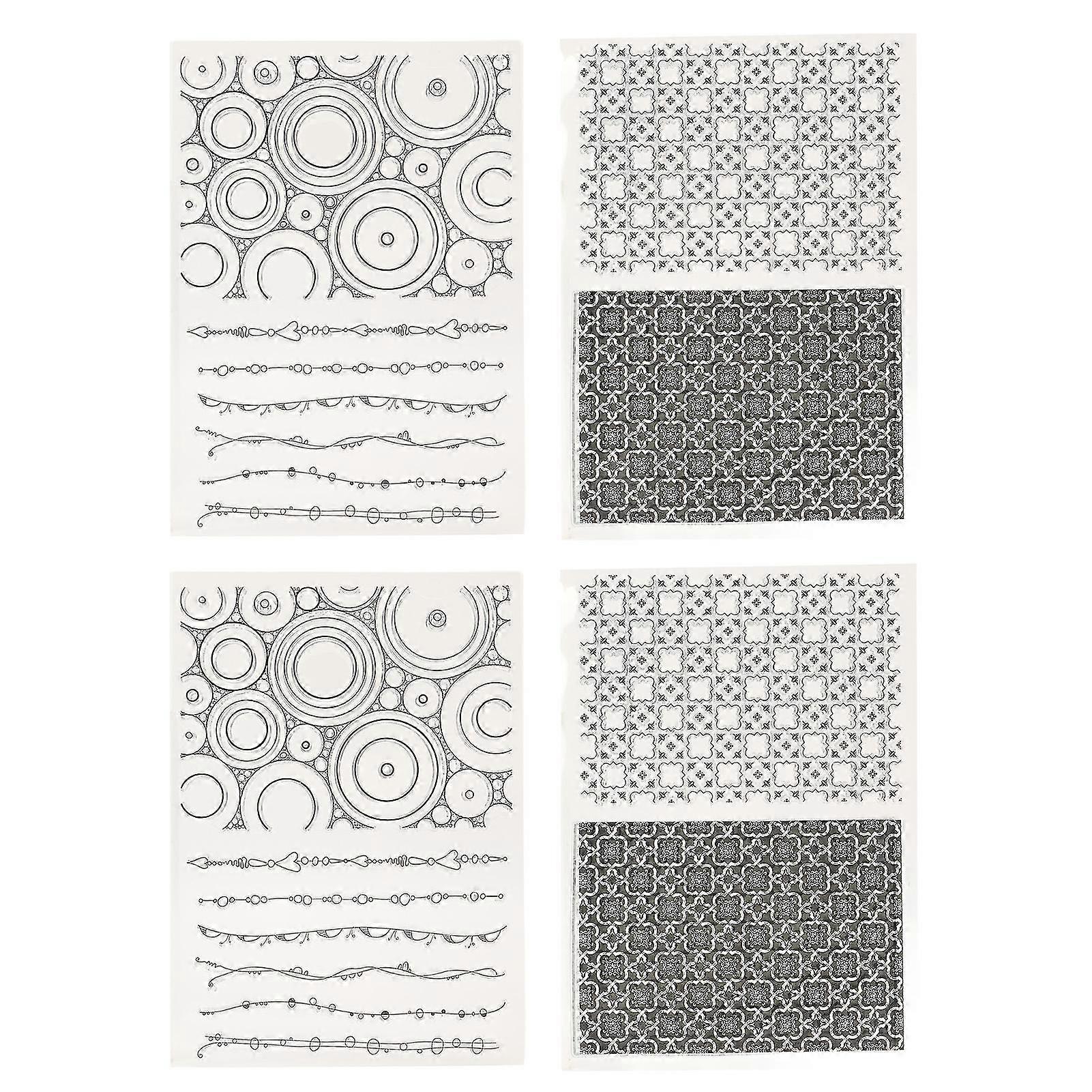 4pcs Clear Stamps Diy Interesting Durable Reusable Tpr Material Transparent Appearance Embossing Scrapbooking Tool