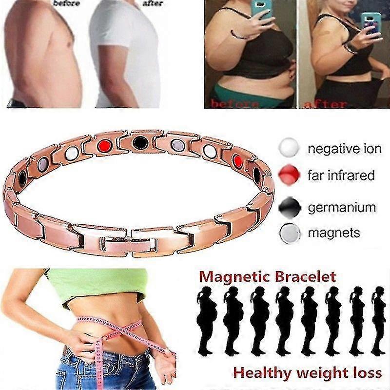 2pack Lymph Drainage Magnetic Bracelet Therapeutic Slimming Bracelet-color:gold