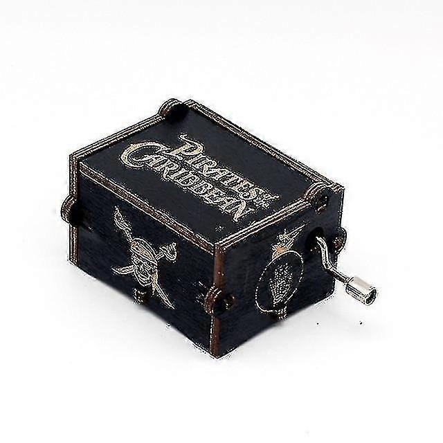 パイレーツ・オブ・カリビアン・ハンドクランク刻まれた木のオルゴール - デイビー・ジョーンズ