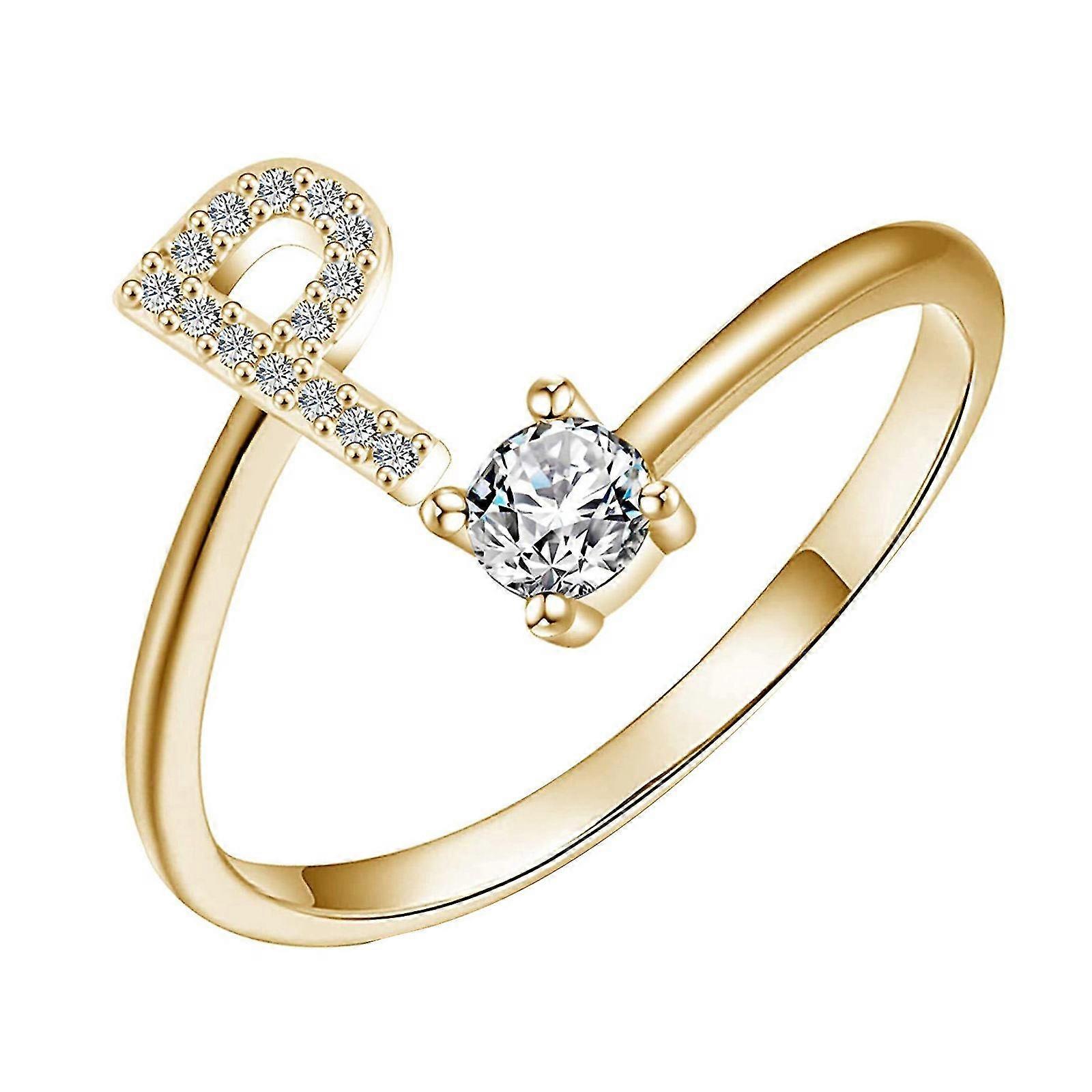 Exquisite Mode 26 Englisch Alphabet Stil Ring Brief Mode Kupfer Ring