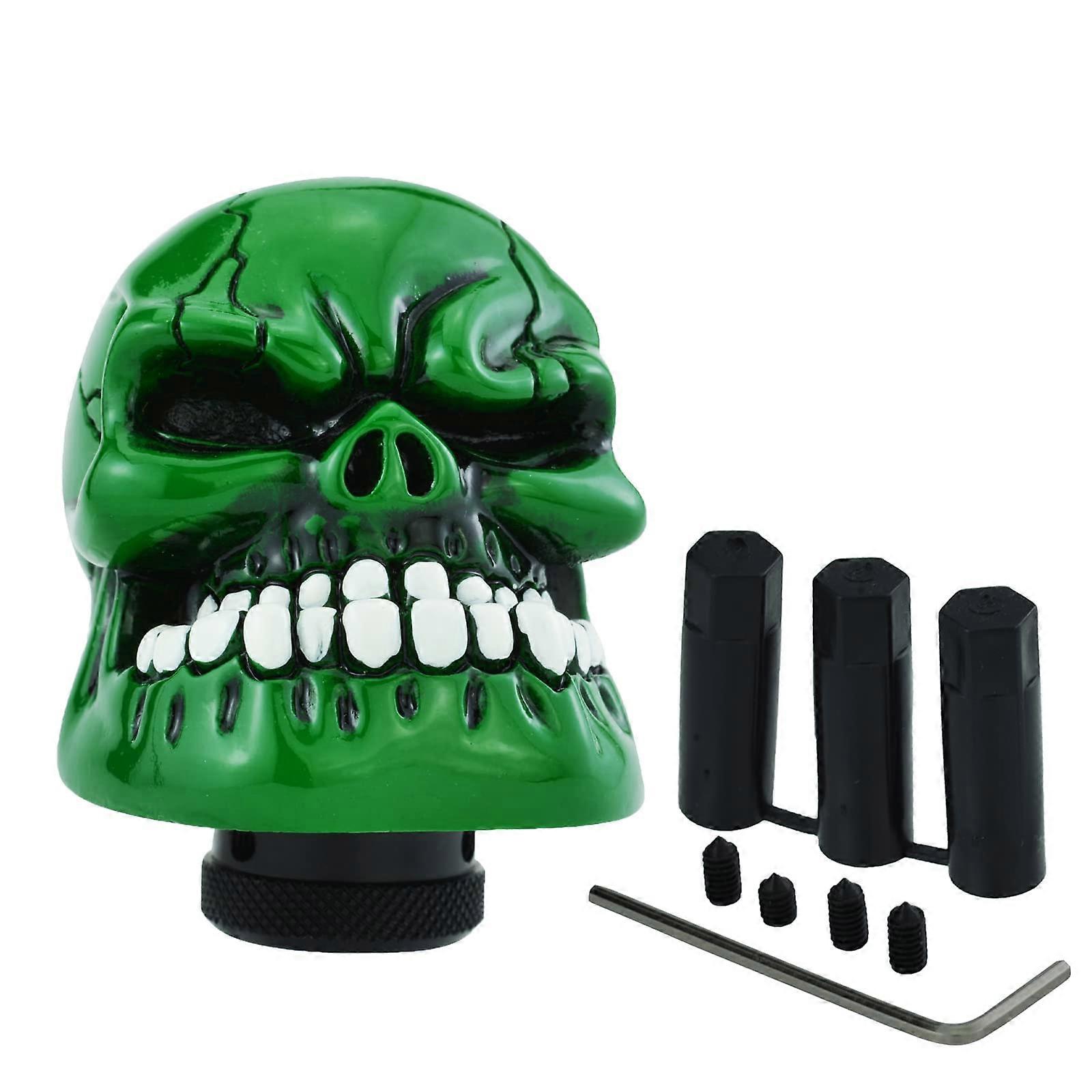 Skull Resin Car Gear Shift Lever Handle Heavy Shiny Transmission Gear Shifter Knob for Most Manual Automotive Vehicles (Red)