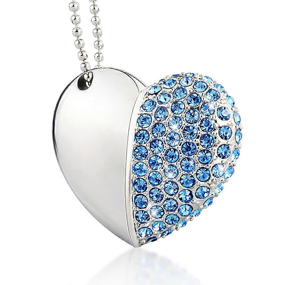 64GB USB 2.0 Flash Drive Premium Heart Shape Mini USB Flash Drive with Necklace USB Memory Stick for PC, Laptop