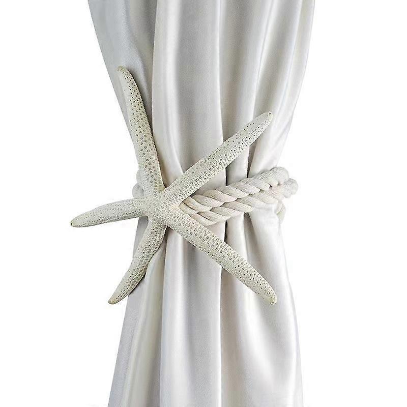 A Pair Creative Natural Starfish Curtain Drape Tiebacks Rope Holdbacks Blinds Accessories