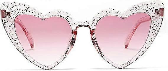 clout Heart Sunglasses Goggles Retro Cat Eye Mod Style Vintage Kurt Cobain Glasses, Pink