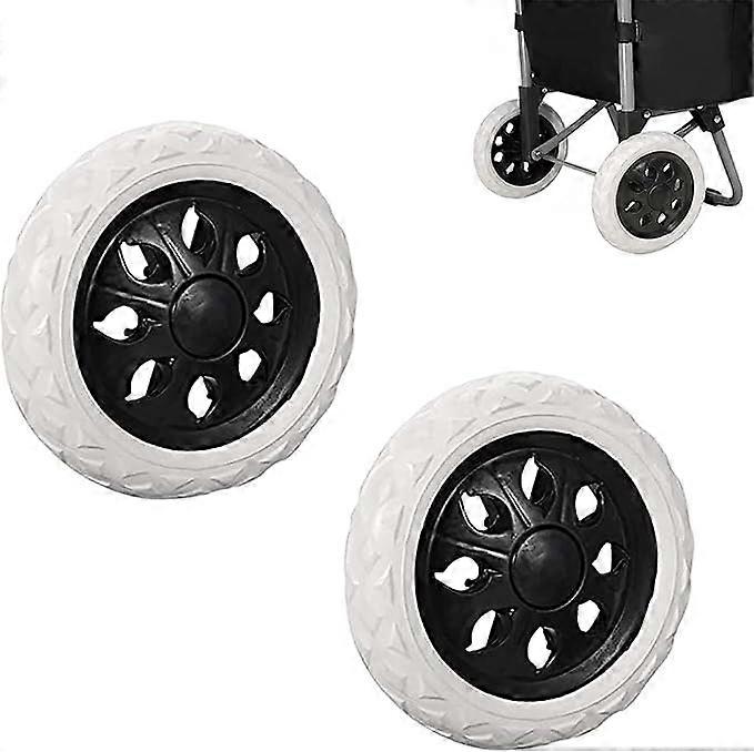 2 Pieces Replacement Rubber Shopping Cart Wheels, Plastic Trolley Wheels with Foam, Black Hot Design Trolley Wheel, for Shopping Trolleys, Trolleys, N