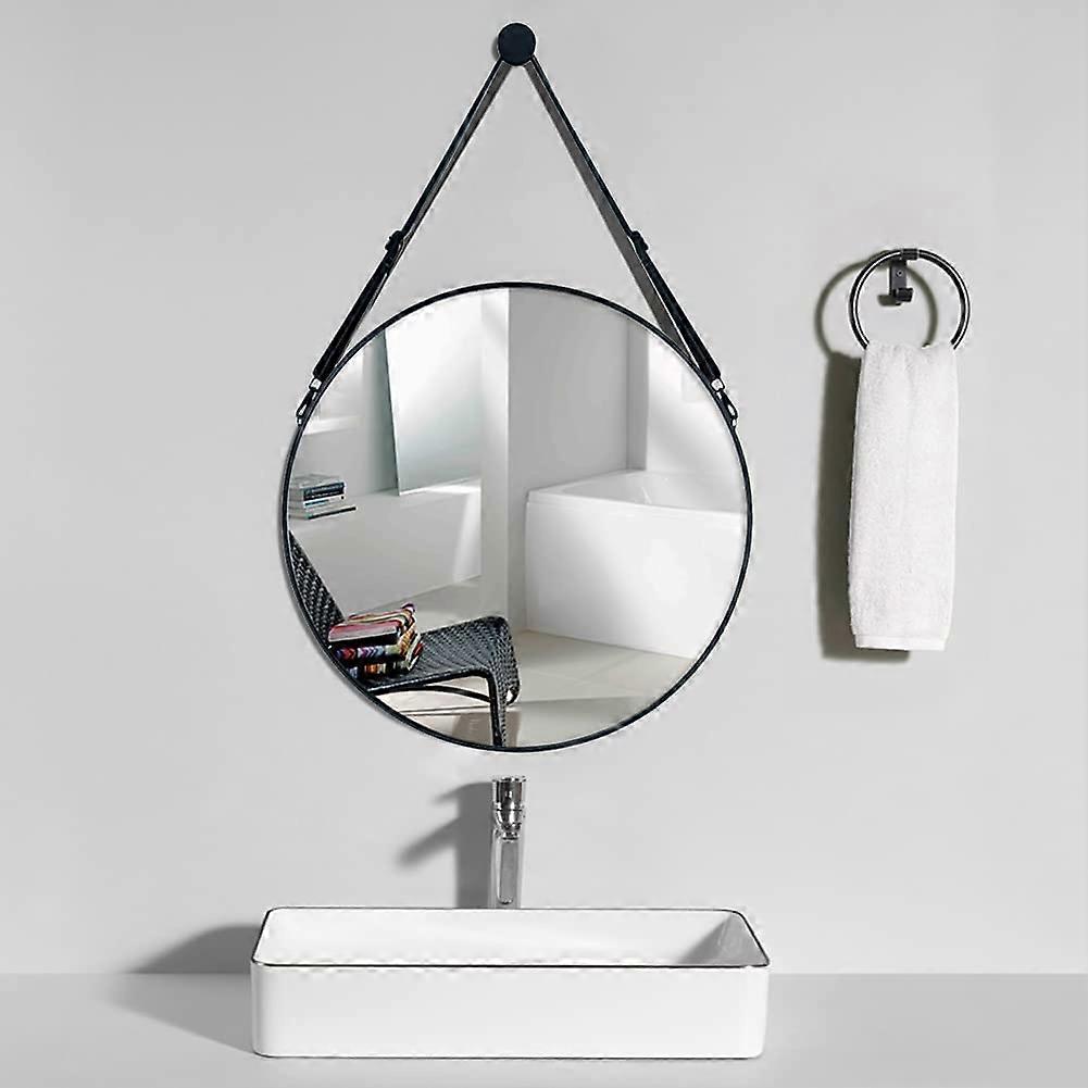 Round Wall Mirror Bathroom Mirror(Black)