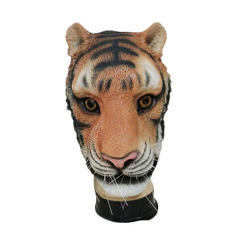 Tiger Halloween Deluxe Mask Head Mask Latex Animal Mask Novelty Costume
