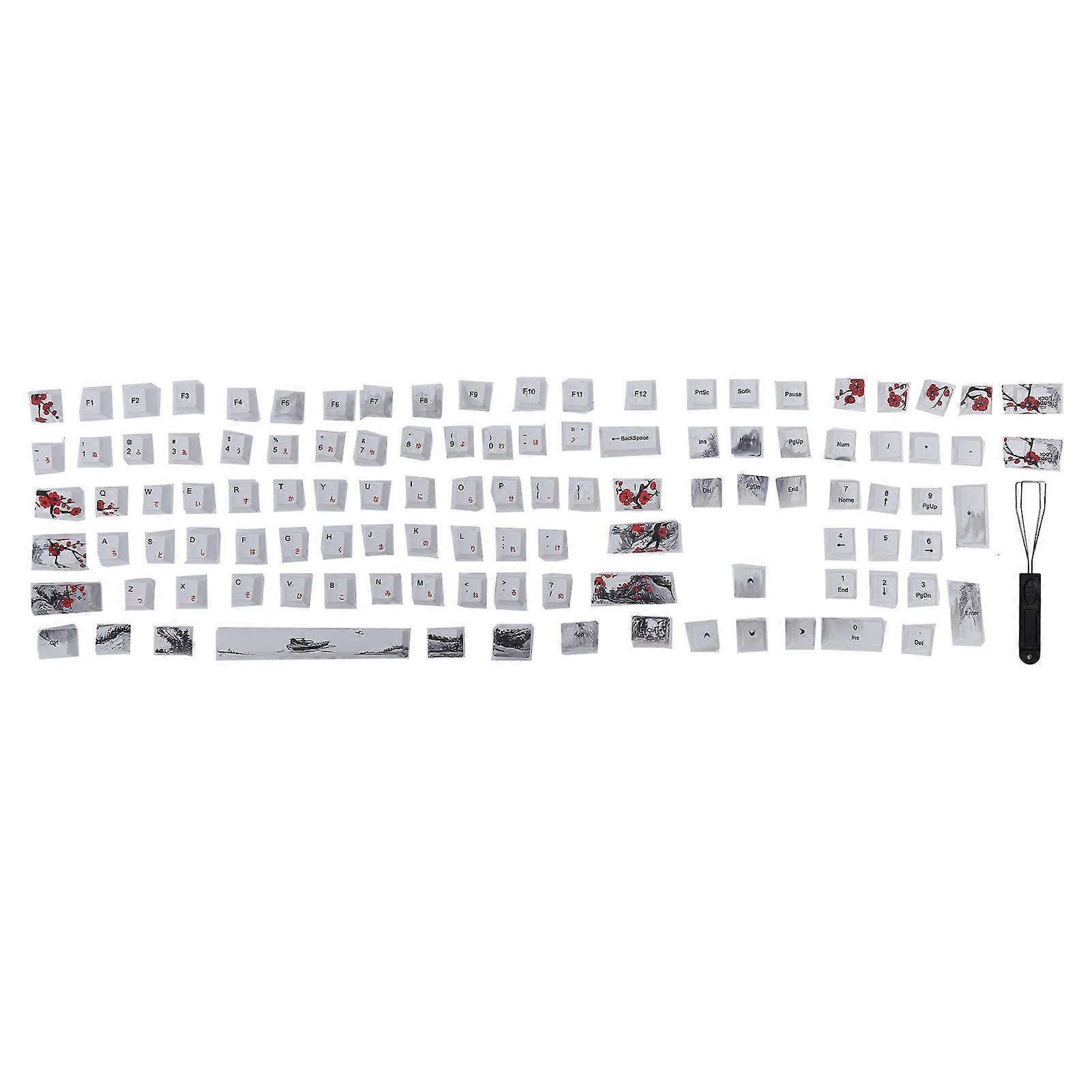 Keycaps PBT 5Sided Sublimation 110 Keys Keyboard Caps for Mechanical Optical Keyboards(English Japanese )