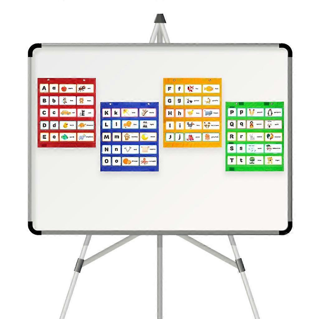 2x Daily Schedule Pocket Chart, Class Schedule Chart, Teaching Card Chart, with 5+3 Pockets, Double-Sided Reusable, Easy Hanging on Wall Or Door