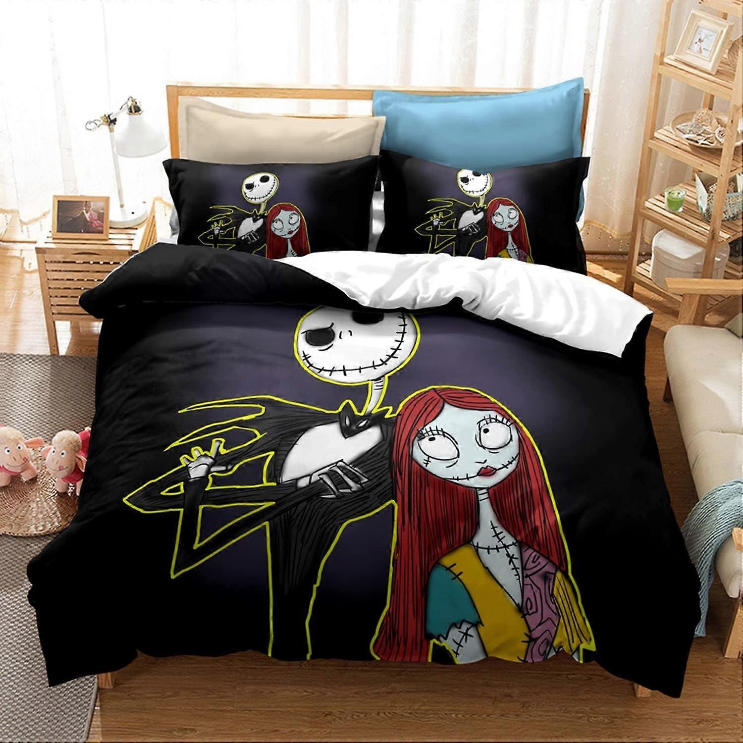 Komplet pościeli MV459 Komplet pościeli Felu Komplet poszewek na kołdrę, Zestaw pokrowców na kołdrę Nightmare Before Christmas Pattern Bringing you warmth YF459