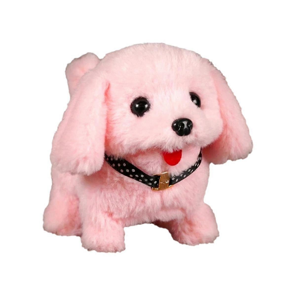 Electronic Walking and Barking Plush Dog Toy Interactive Puppy Dog Kids Toddler Bomei (Pink)