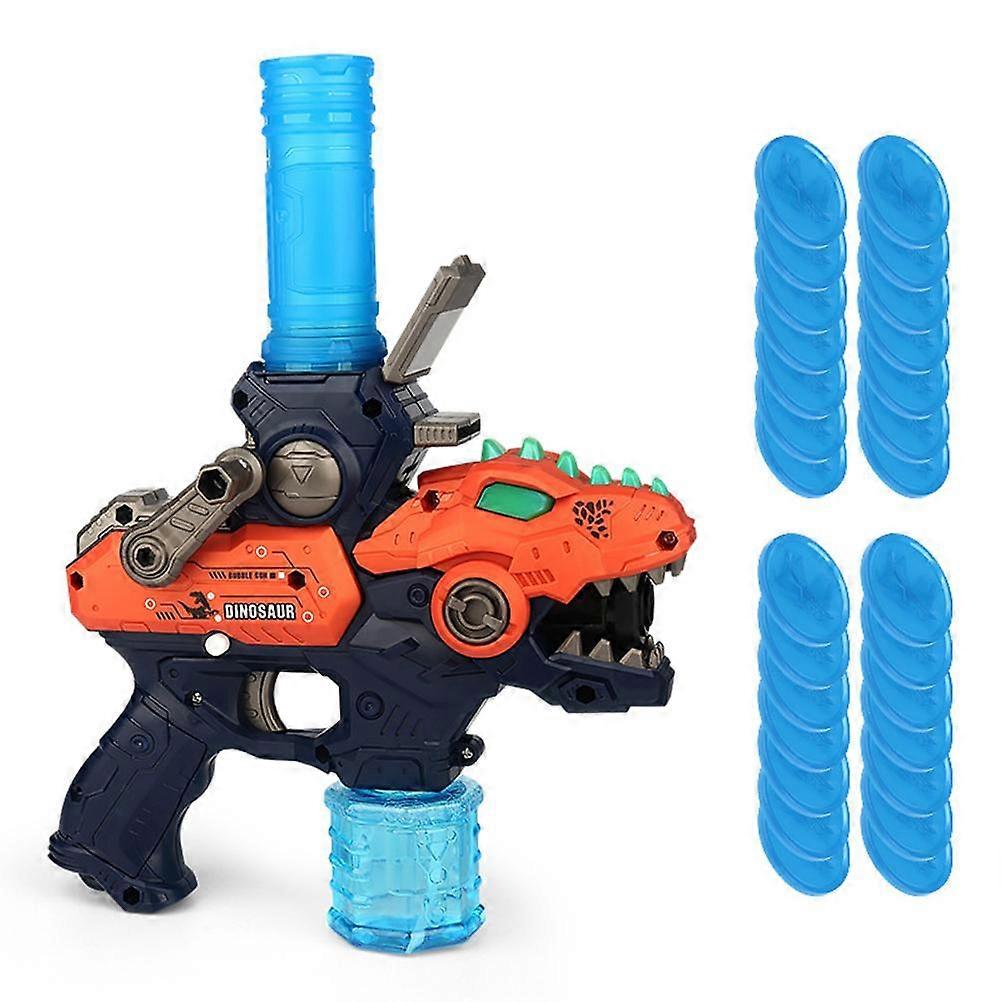 2 em 1 Dinossauro Bubble Gun Catapulta Disco Voador Bubble Maker Machine para Crianças com Luz e Som Festa Favorece a Atividade ao Ar Livre