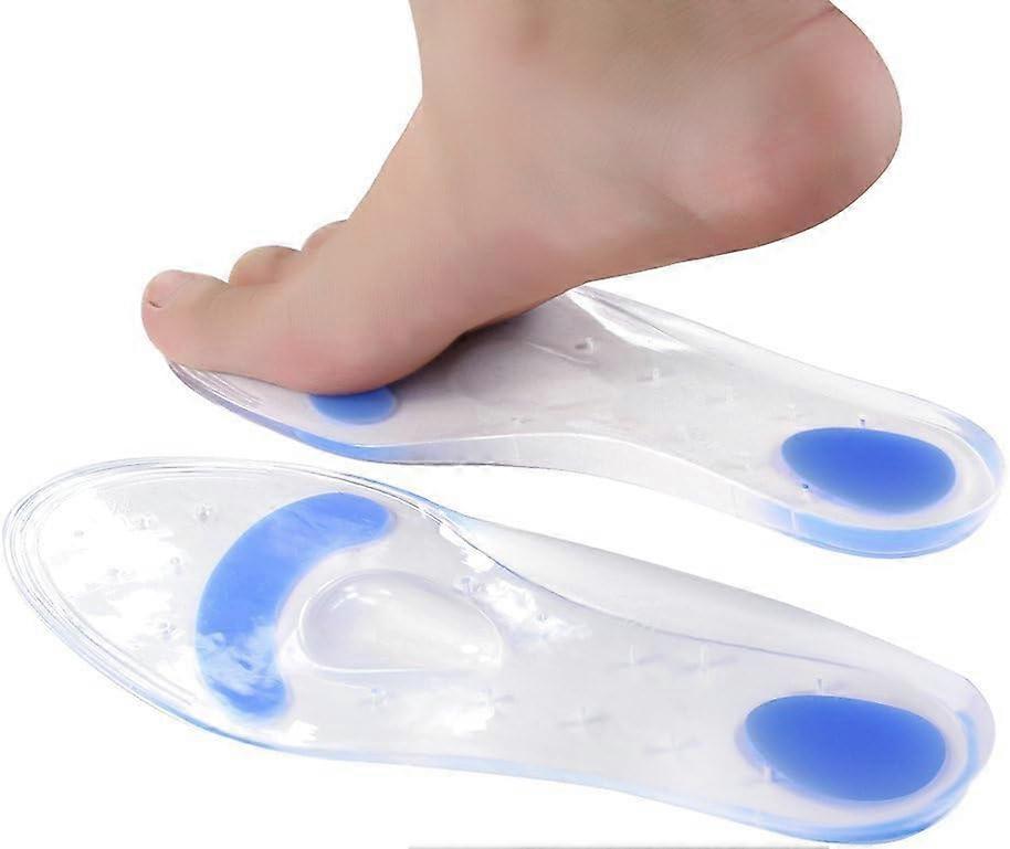 Insoles Silicone Gel Arch Support Orthotic Shoe Insert - Relieve Plantar Fasciitis Pain Release Heel Bone Spur Calluses and Corns Massage Heels and Me
