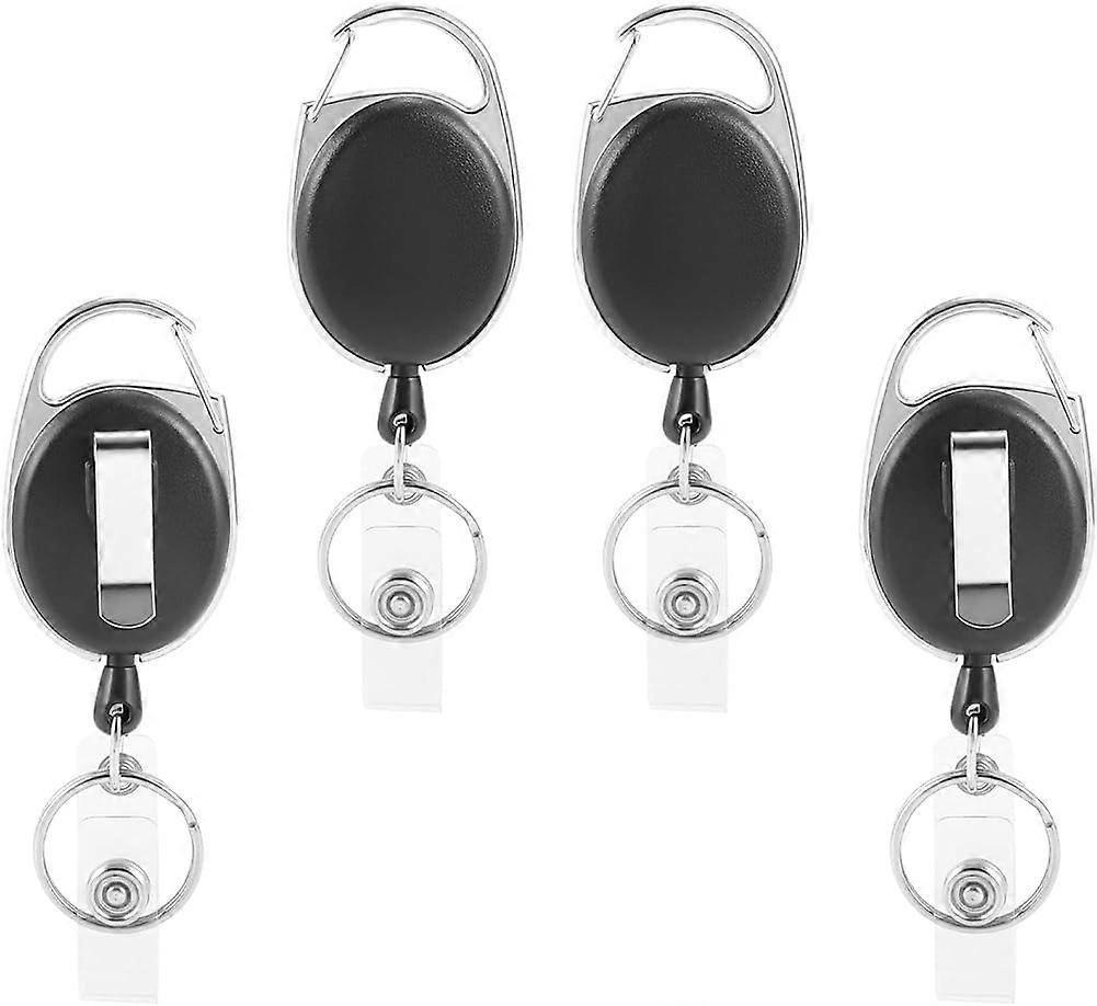 Retractable Badge Reel Clips 4 Pcs,Clip Badge for Key Ring Id Card Badge