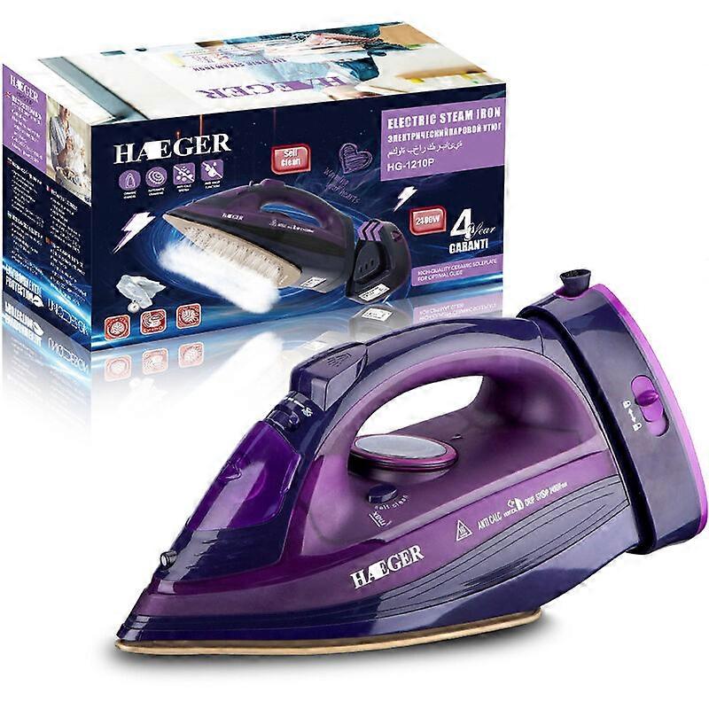 Ferro a vapor doméstico sem fio roxo 2400W
