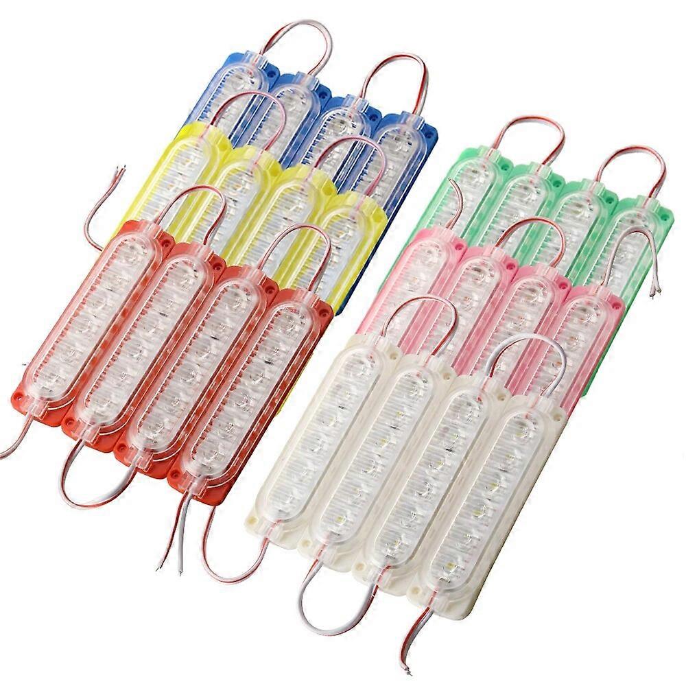 4PCS Ultra-thin LED Warning Light 6 LED Grille Signal Lights Truck Stop Lamp Trailer Indicator Advertising light Guide Plate 24V