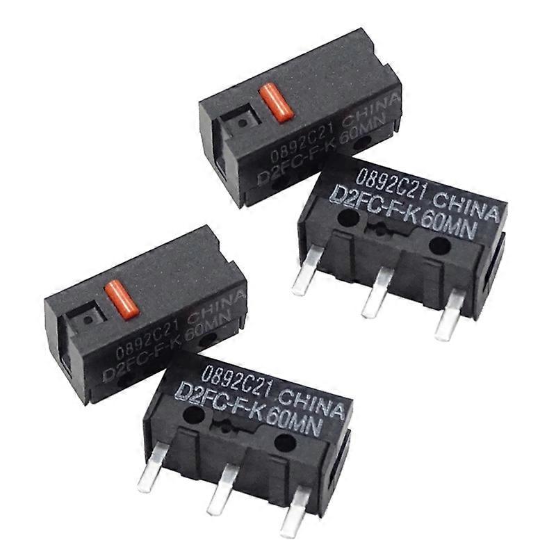 4Pcs Mouse Microswitch Red Dot Mouse Micro Switch D2FC-F-K 60M 0.74N 3Pins