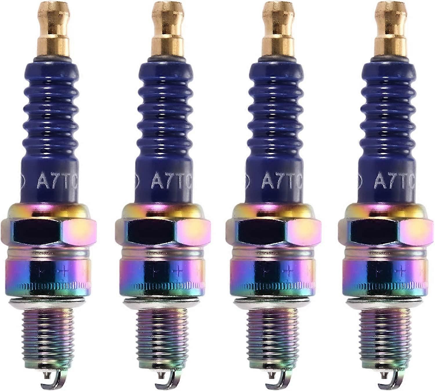 4pcs Blue A7TC High performance spark plug replacement for motorcycle spark plug replacement for mopeds 50cc 70cc 90cc 110cc and ATV 150 spark plug re