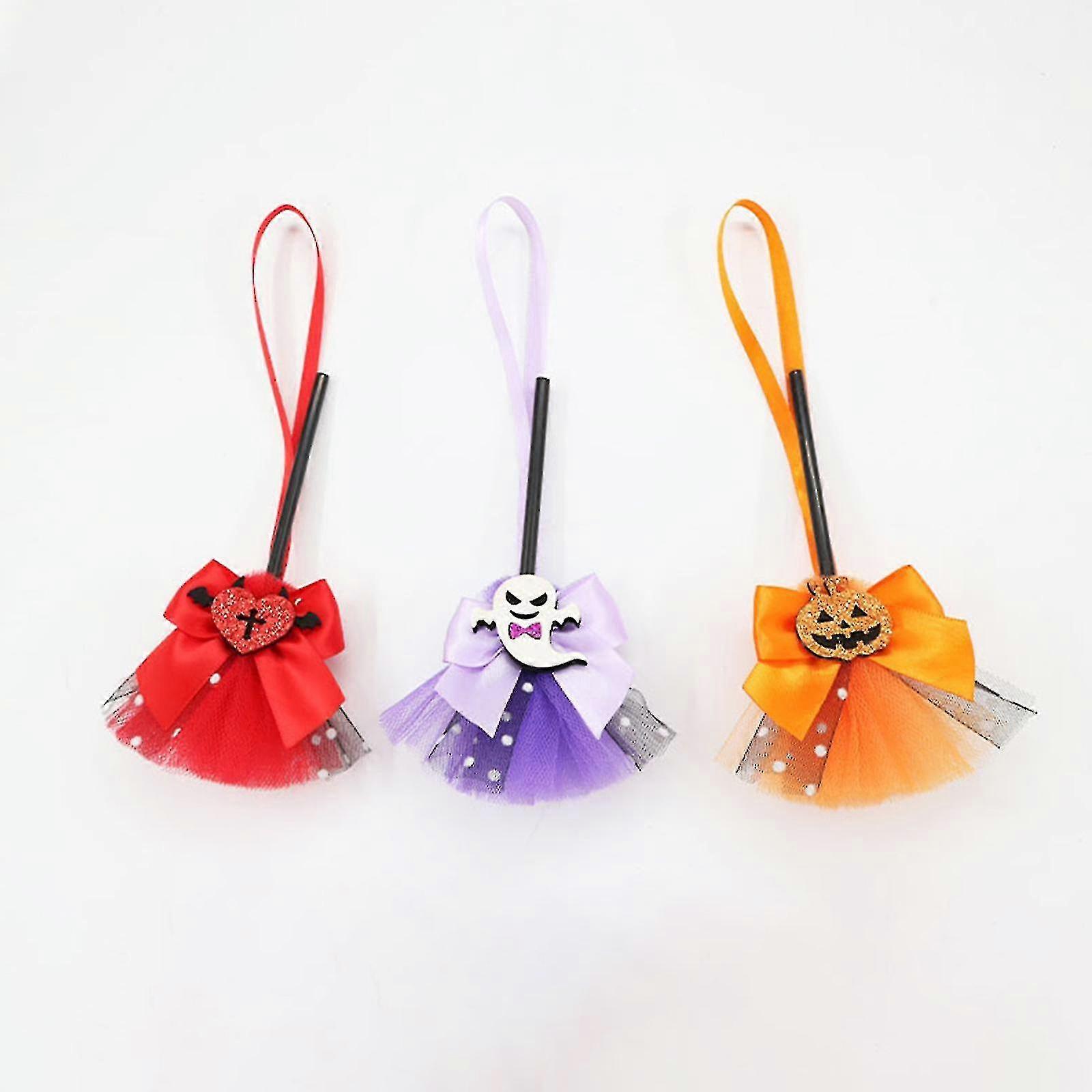 Cute Witch Broom Ornament Costume - Halloween Ghost Hanging Pendant, Car Decoration