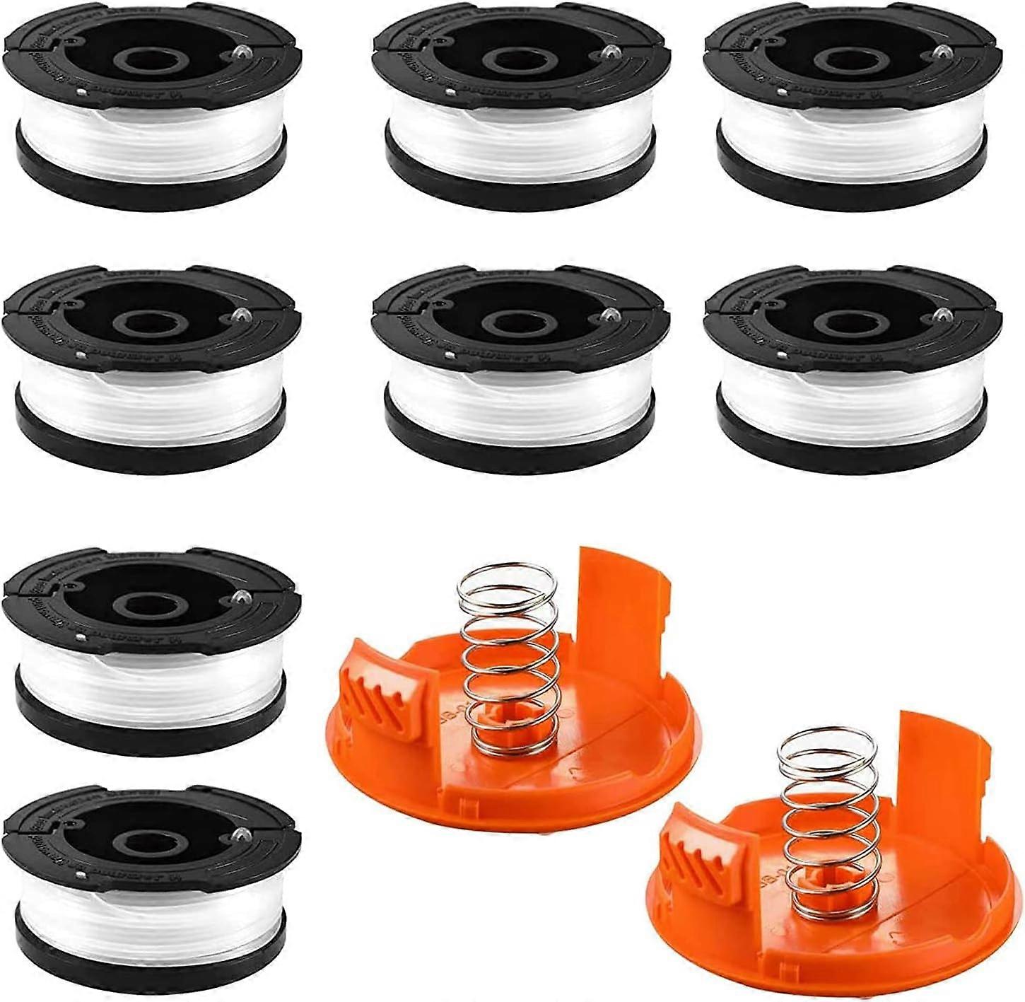 Trimming Line Spool for Black and Decker Mowers, Spools Compatible with Black and Decker AF-100, 8 Cutting Line Spools with 2 Spool Covers and 2 Sprin