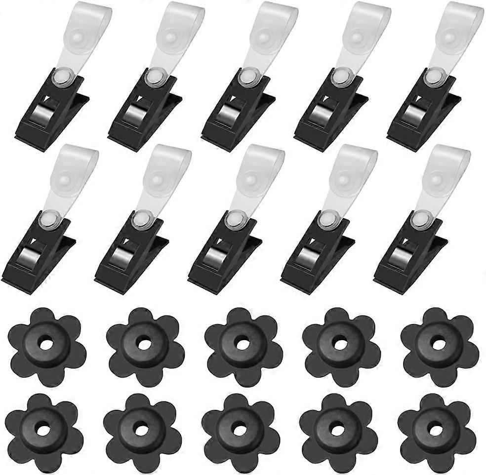 12pcs Garden Flag Clips Stoppers Garden Antiwind Clips And Rubber Stops For Garden Flag Holder