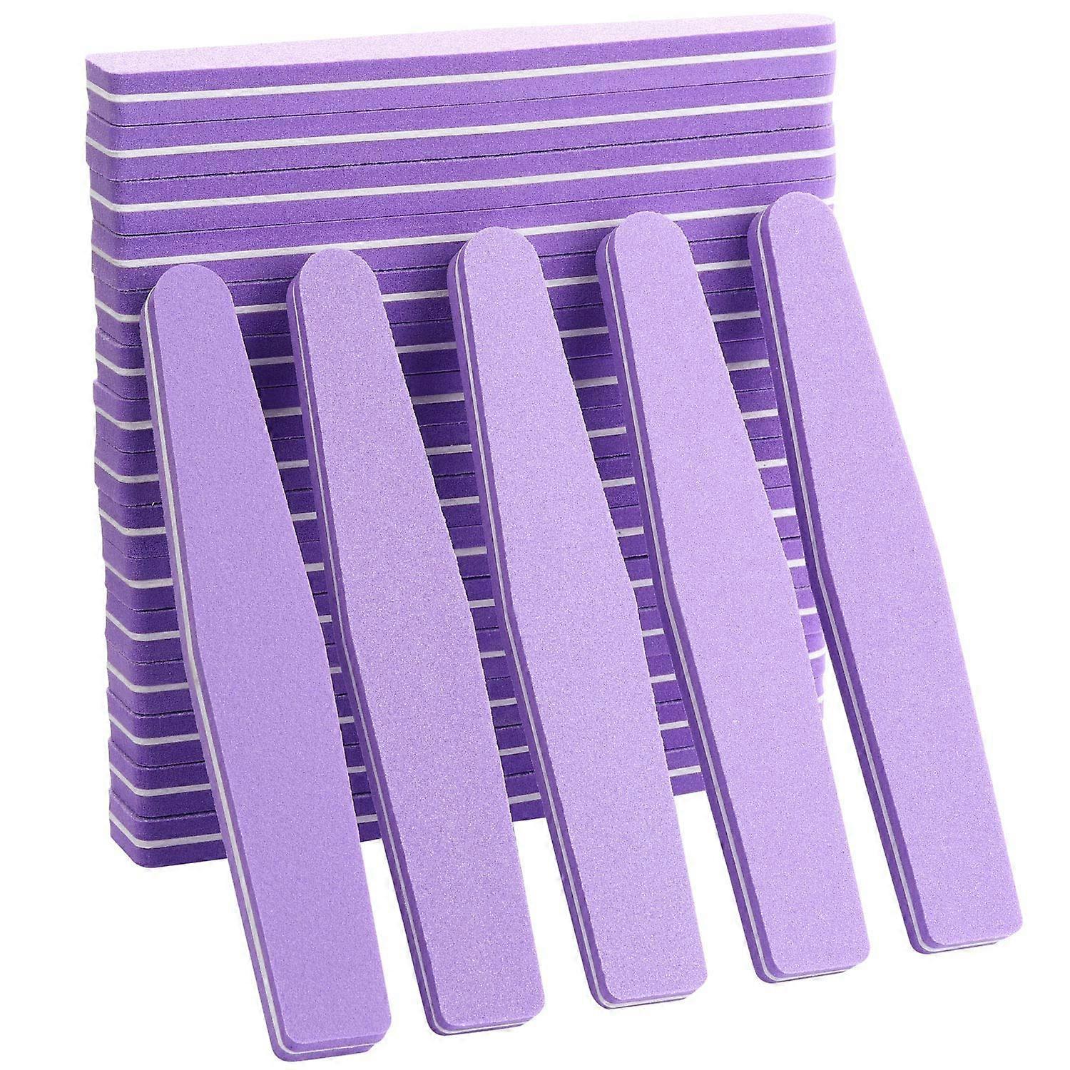 20Pcs Nail Block Buffer Files Sponge Washable Double Sided 100/180 Sanding Buffing File(Purple)