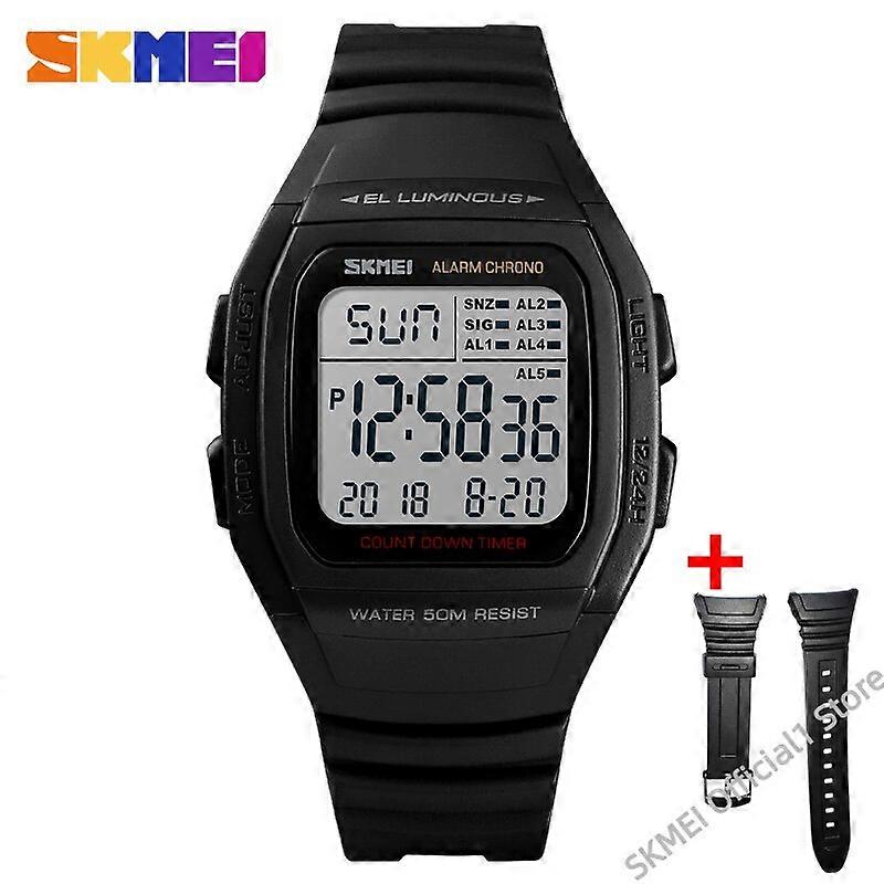 SKMEI 1278 ספורט שעוני גברים דיגיטלי זמן כפול led ספירה לאחור גברים שעון יד מזדמנים בחוץ עמיד למים שעון זכר montre homme