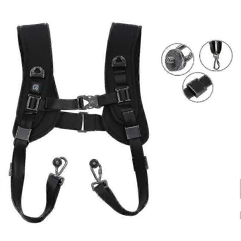 Quick Release Double Shoulder Harness Soft Pad Decompression Foam Strap Belt For Dslr Digital Cameras