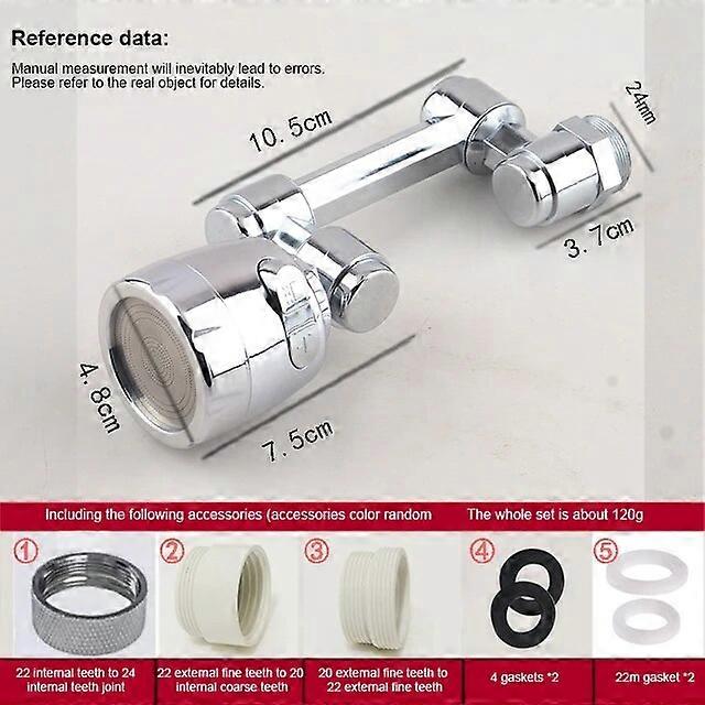 Universal 1080 Rotation Faucet Sprayer Head Extension Fittings Spray Filter Kitchen Sinks Faucets Bubbler Nozzle Robotic Arm