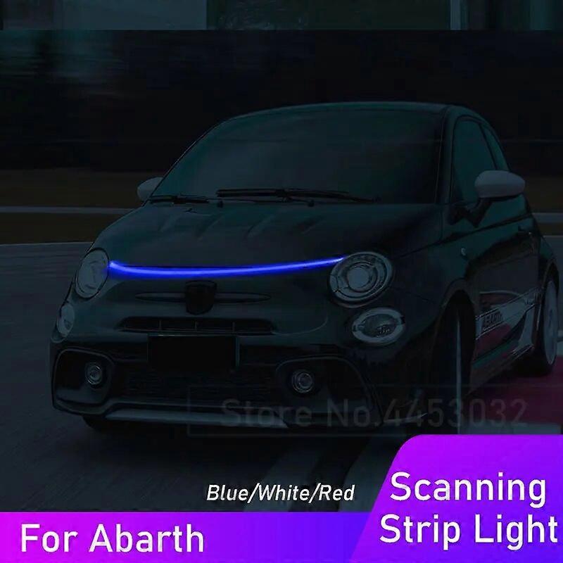 DRL LED Strip Car Hood Light For Abarth 500 500c 595 595c 695 695c 12V Scanning Effect Daytime Running Lamp AccessoriesMotor Vehicle Lighting
